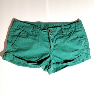 AEO teal denim shorts 100% cotton Sz 8